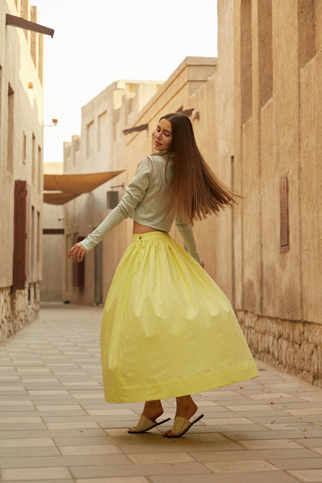 Aafra Skirt in Organic Cotton Poplin - Made On Order