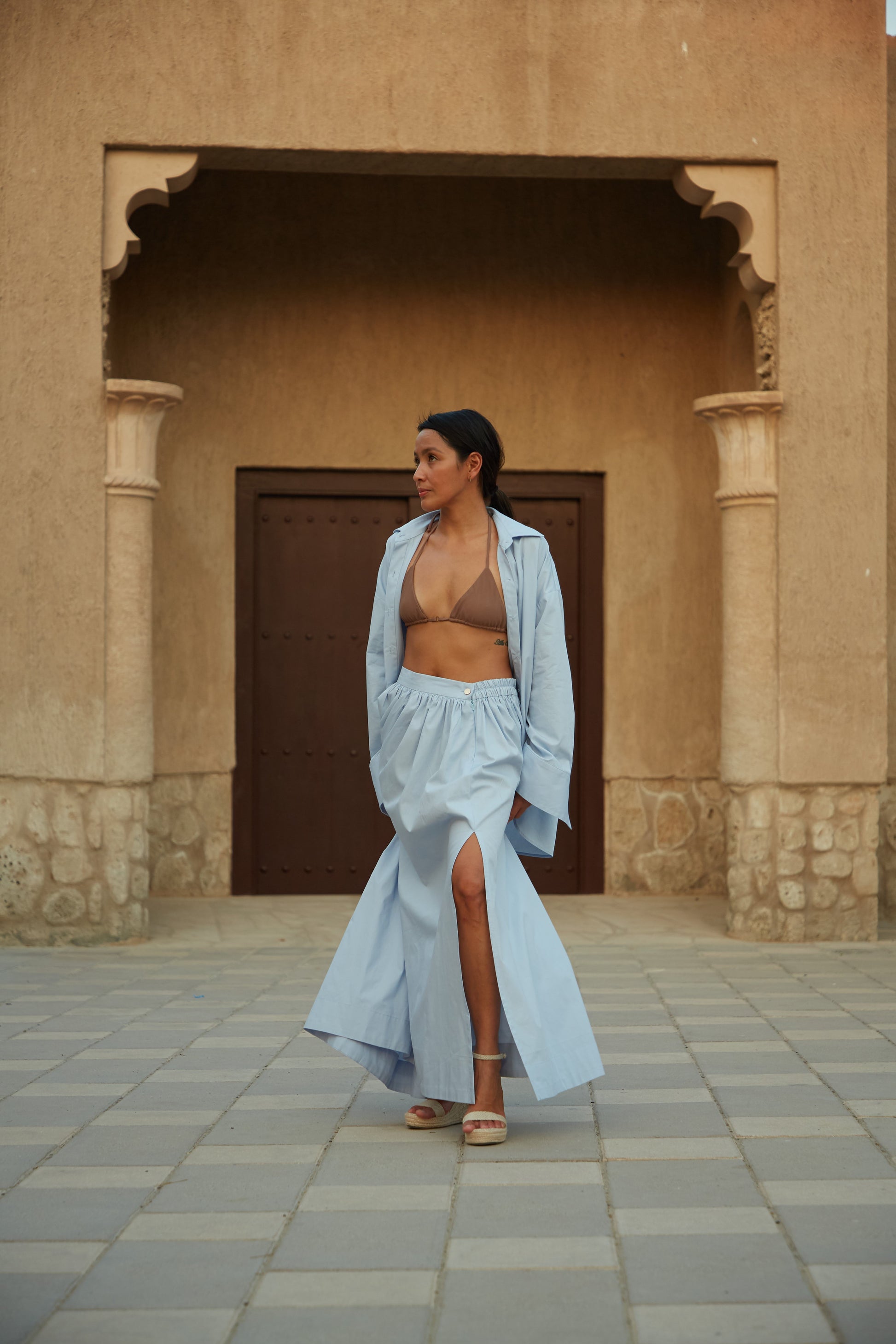 Aala Organic Cotton Skirt, sustainable women's skirt handmade in Dubai | Sustainably U