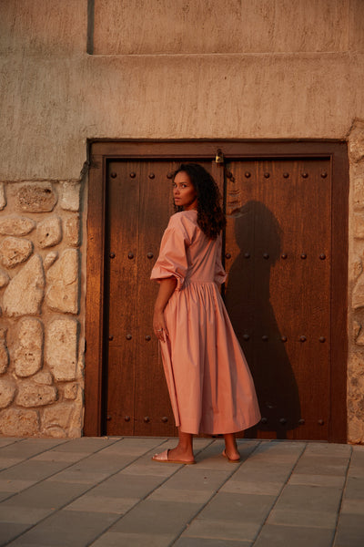 Aali Dress inOrganic Cotton, sustainable women's dress handmade in Dubai | Sustainably U