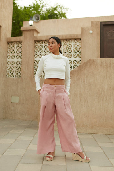 Aji Italian Linen Pants, sustainable women's trousers handmade in Dubai | Sustainably U