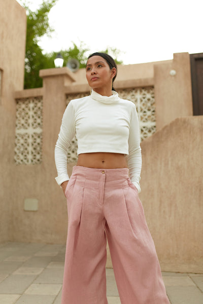Aji Italian Linen Pants, sustainable women's trousers handmade in Dubai | Sustainably U