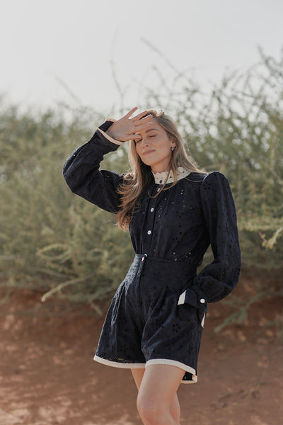 Ashi Co-ord Set in cotton Front, sustainable women's fashion handmade in Dubai | Sustainably U