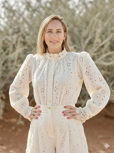 Ashi Co-ord Set in cotton Front, sustainable women's fashion handmade in Dubai | Sustainably U