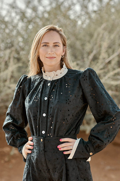 Ashi Co-ord Set in cotton side, sustainable women's fashion handmade in Dubai | Sustainably U