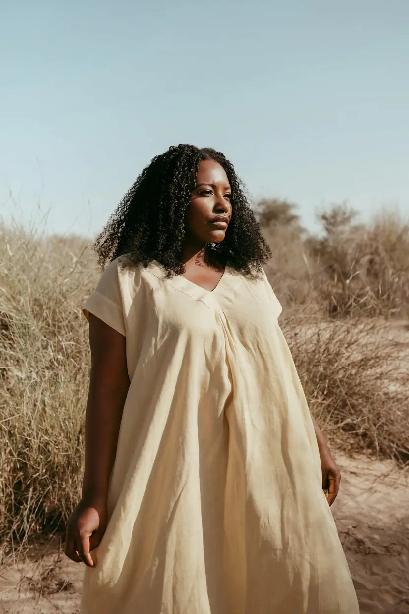 Ashlyn Kaftan linen dress | Sustainably U | Slow Fashion | Made in Dubai