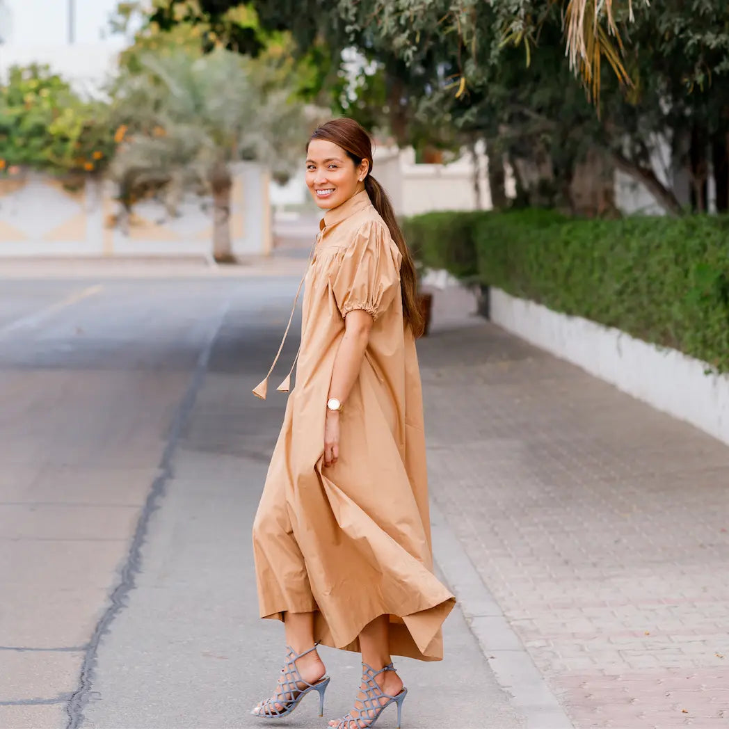 Ayanna Midi Dress in Organic Cotton Poplin
