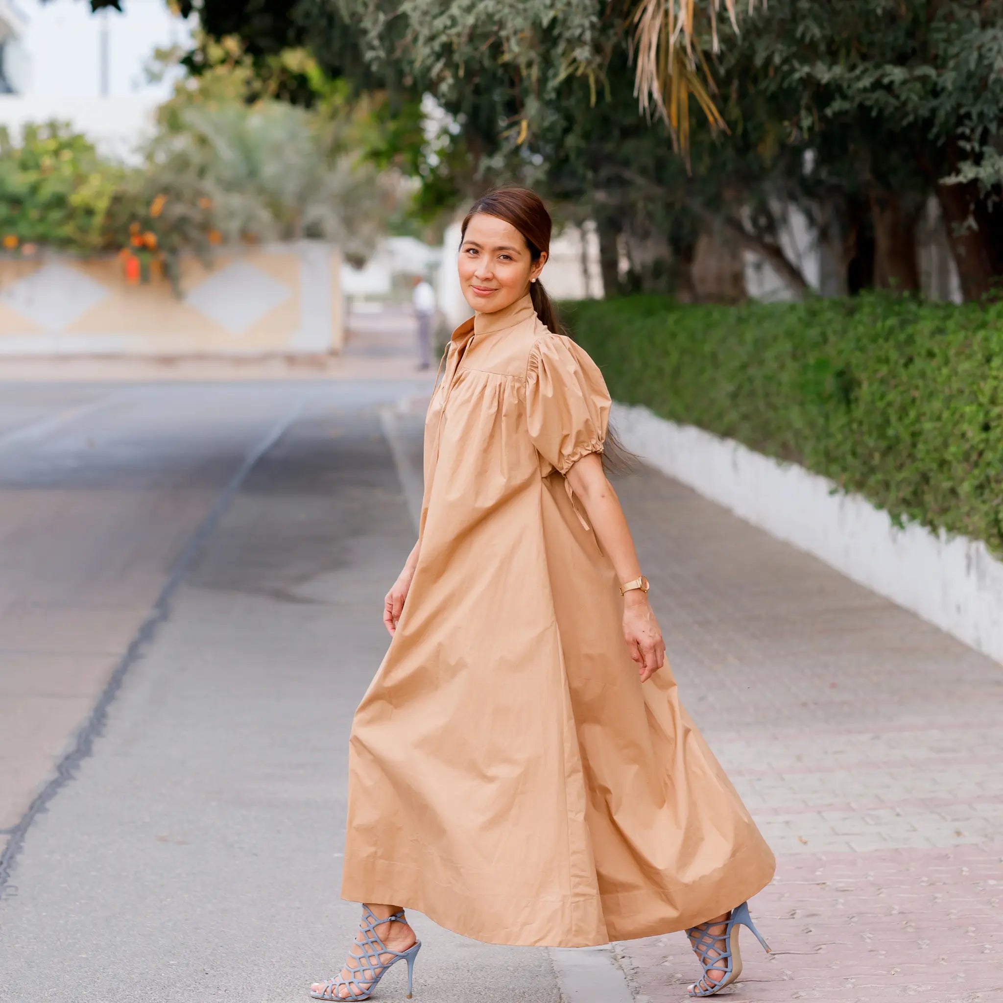 Ayanna Midi Dress in Organic Cotton Poplin