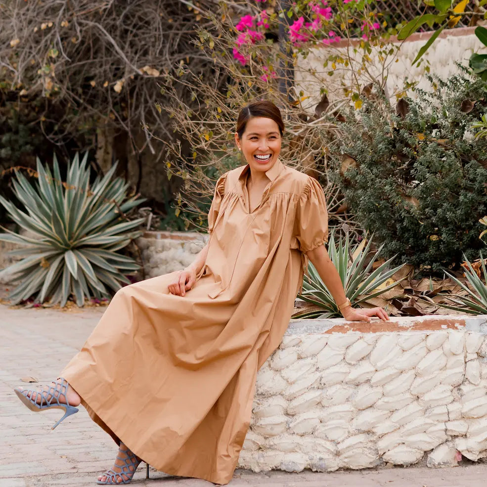 Ayanna Midi Dress in Organic Cotton Poplin