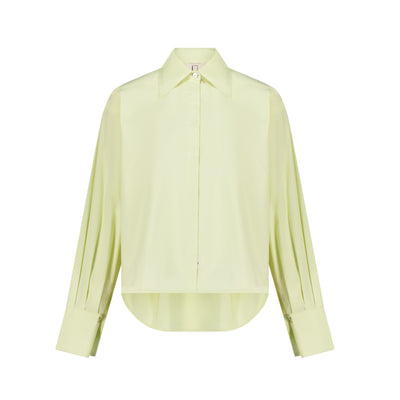 Isla GOTS organic cotton shirt in light green front view