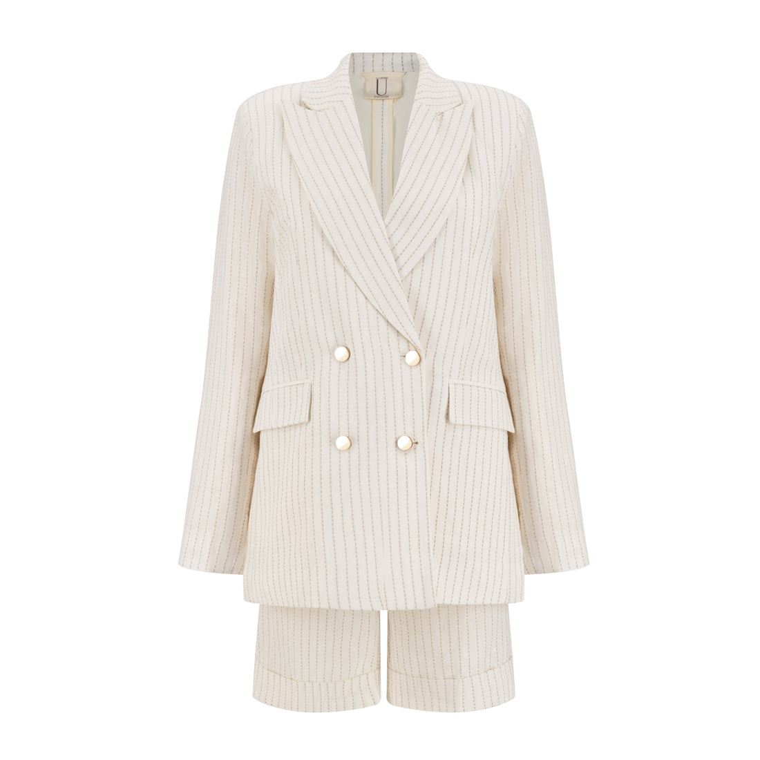 Kaia women;s Linen Blazer By Sustainably U is custom made in  Dubai. Sustainable Fashion. Ethical Brand. slow Fashion