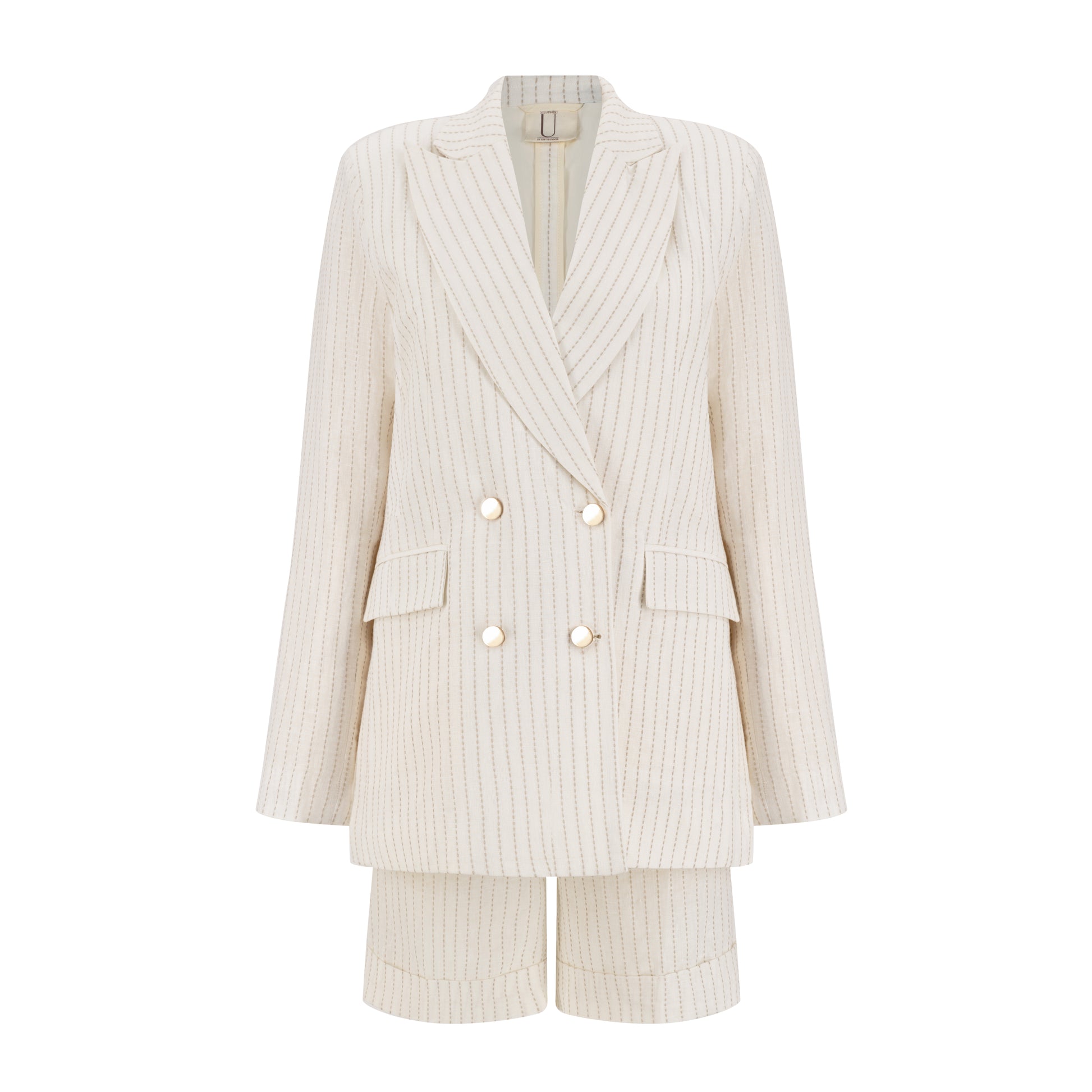 Kaia women's Linen Blazer By Sustainably U is custom made in  Dubai. Sustainable Fashion. Ethical Brand. slow Fashion