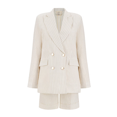 Kaia women's Linen Blazer By Sustainably U is custom made in  Dubai. Sustainable Fashion. Ethical Brand. slow Fashion