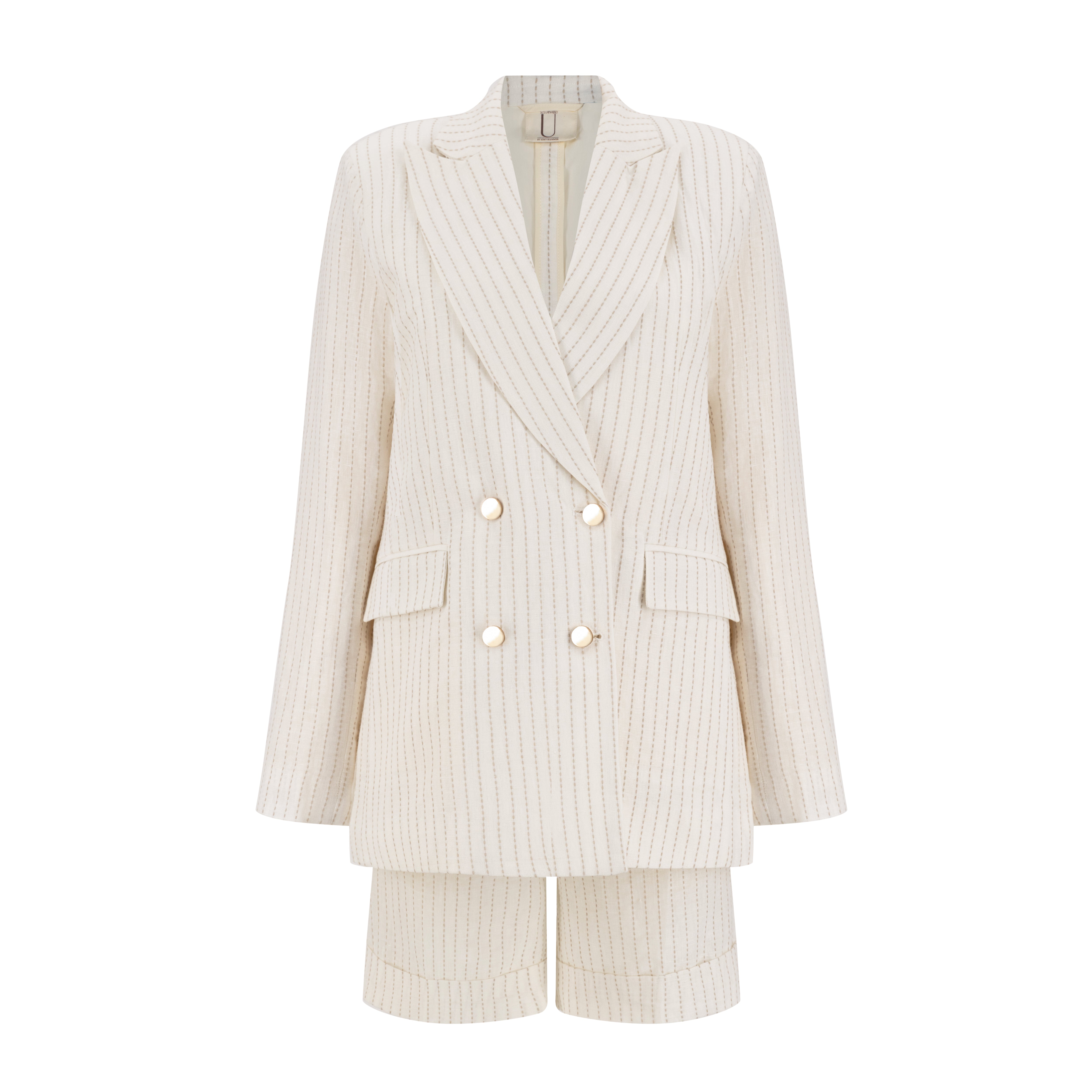 Kaia women's Linen Blazer By Sustainably U is custom made in  Dubai. Sustainable Fashion. Ethical Brand. slow Fashion