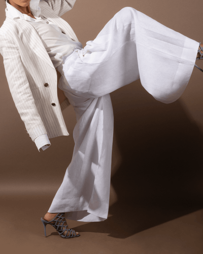 Kiana is the perfect 100% Irish linen pants to look and feel comfortably. Sustainable Fashion. Made in Dubai