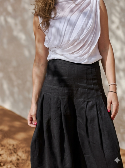 Latifa Palazzo Linen Pants | Sustainably U | Thoughtfully designed as part of our commitment to sustainable fashion and the values of modern ethical fashion brands
