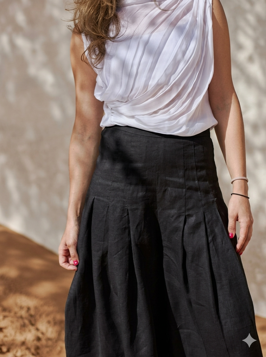 Latifa Palazzo Linen Pants | Sustainably U | Thoughtfully designed as part of our commitment to sustainable fashion and the values of modern ethical fashion brands