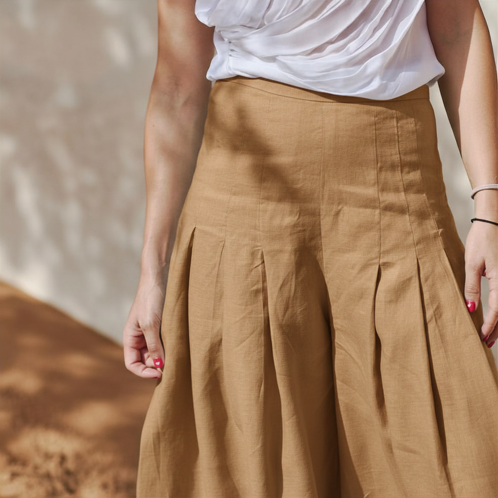 Latifa Palazzo Linen Pants | Sustainably U | Thoughtfully designed as part of our commitment to sustainable fashion and the values of modern ethical fashion brands