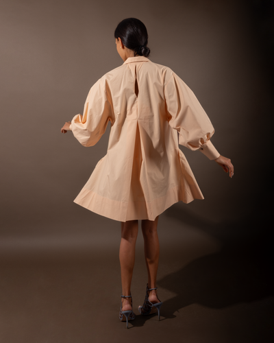 Lei Dress in Organic Cotton Poplin, sustainable women's dress handmade in Dubai | Sustainably U