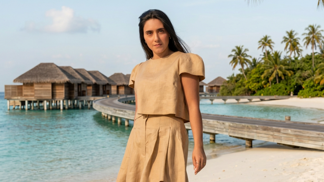Beige Italian linen set | Sustainably U | SLOW FASHION