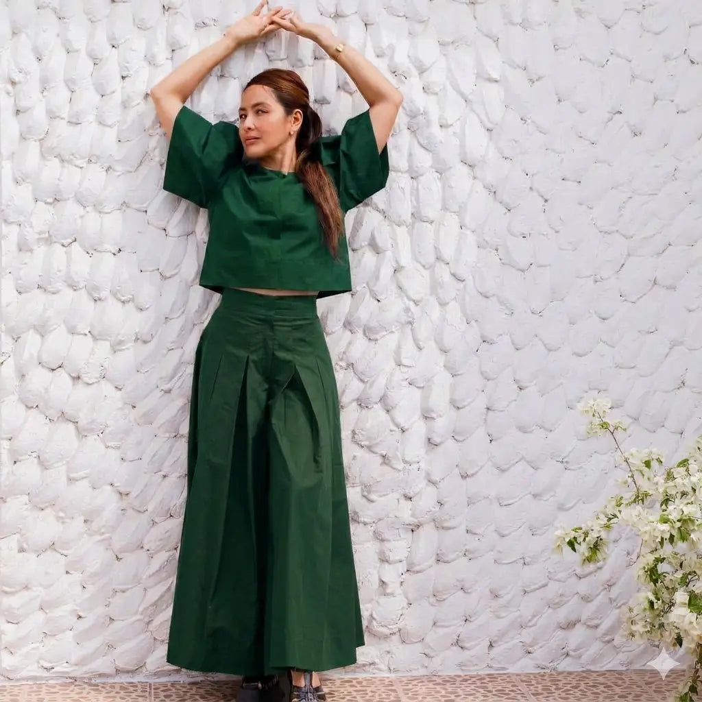 Tulip Organic Cotton Blouse in Peach, sustainable women's top handmade in Dubai | Sustainably U