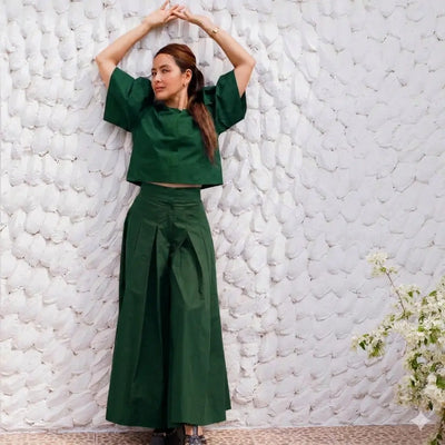 Tulip Organic Cotton Blouse in Peach, sustainable women's top handmade in Dubai | Sustainably U