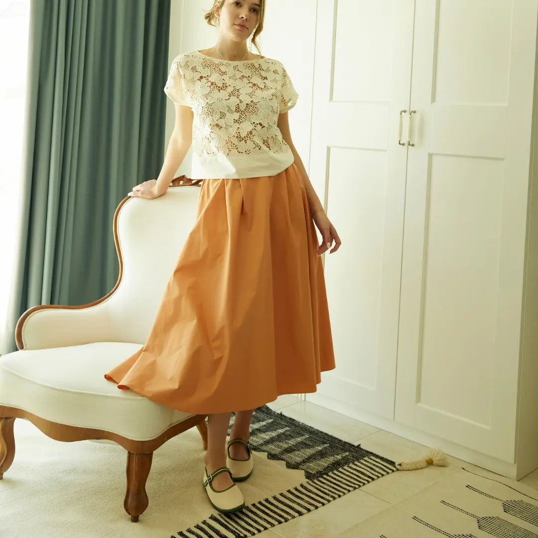 Safina Skirt - Organic Cotton Poplin - SUSTAINABLY U