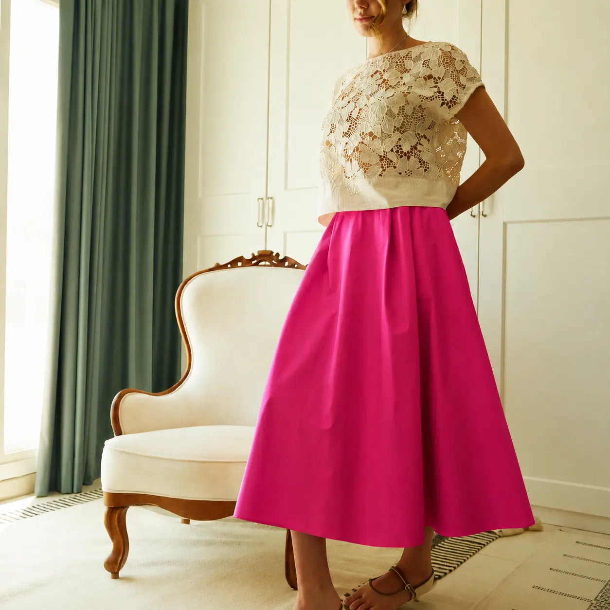 Safina Skirt - Organic Cotton Poplin - SUSTAINABLY U