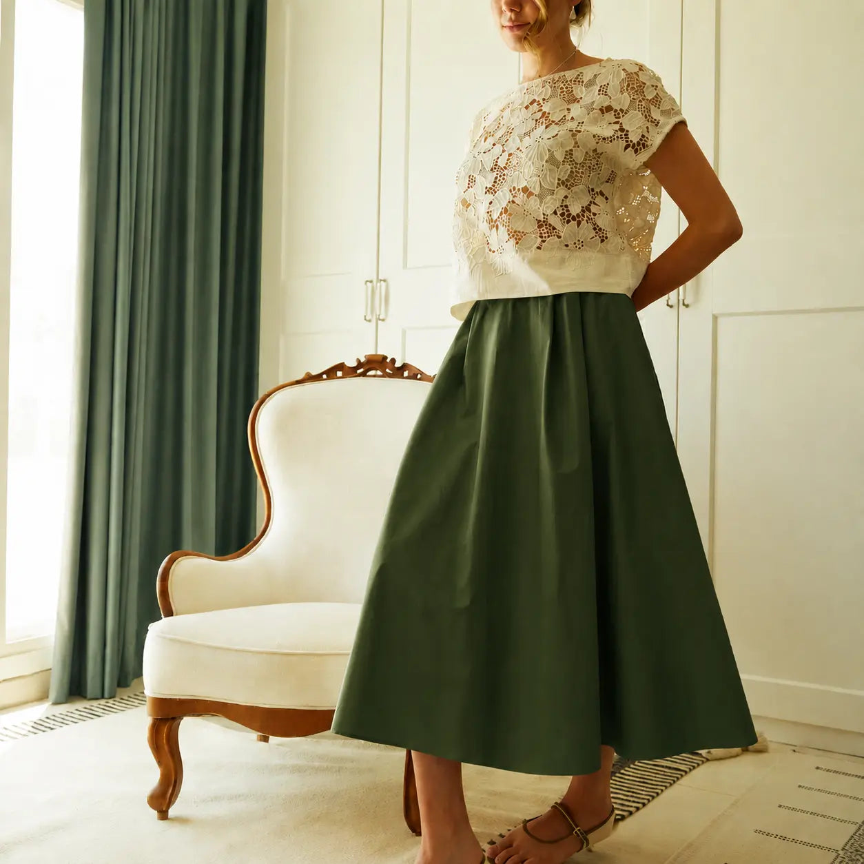Safina Skirt - Organic Cotton Poplin - SUSTAINABLY U