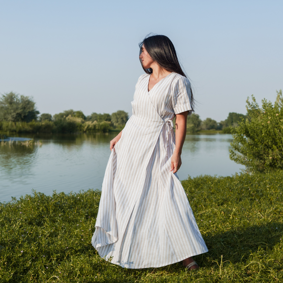 Selena Wrap Dress – Organic Linen | Sustainably U