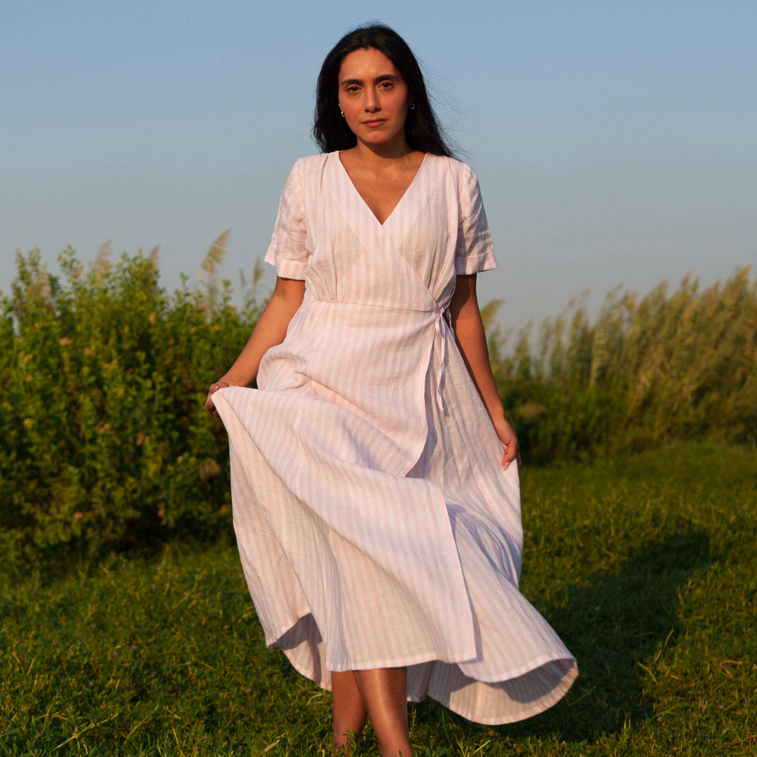 Selena Wrap Dress – Organic Linen | Sustainably U