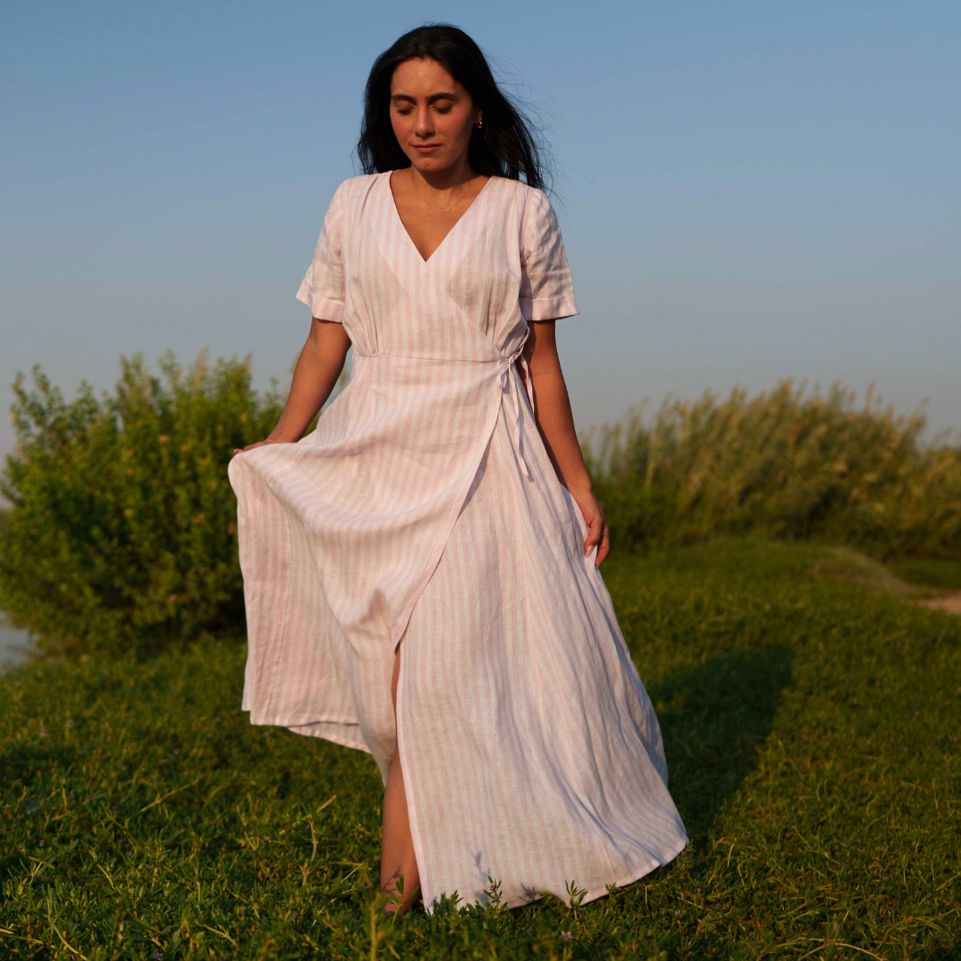 Selena Wrap Dress – Organic Linen | Sustainably U