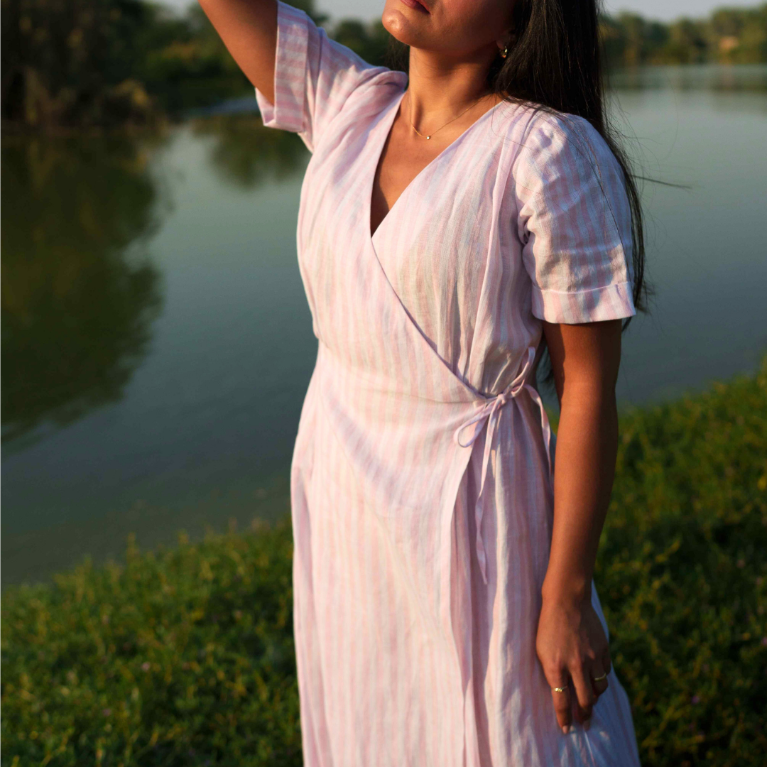 Selena Wrap Dress – Organic Linen | Sustainably U