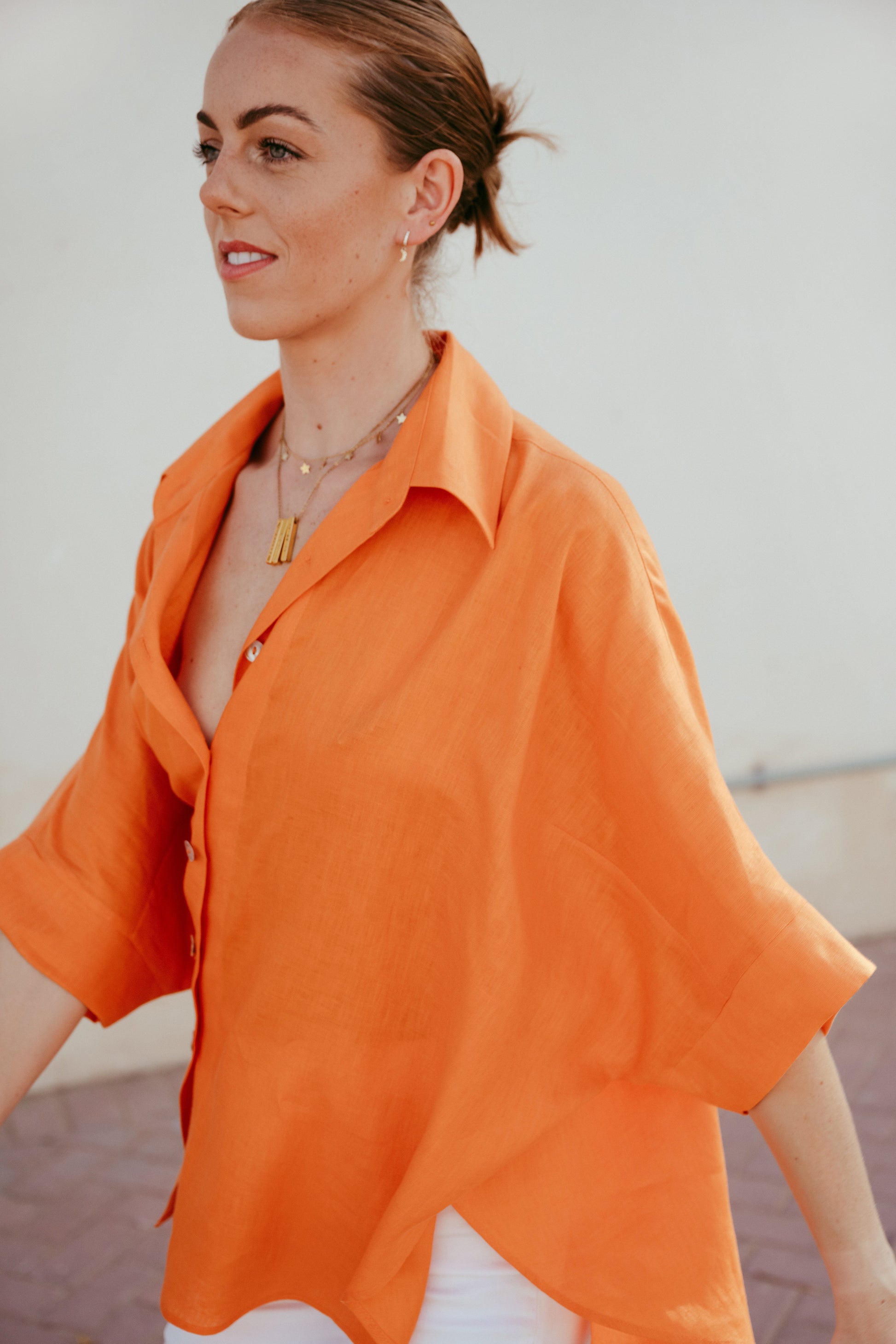 Short Sleeve Linen Shirt Dubai | Sustainable Slow Fashion Ethical Brand | Relaxed Button Down