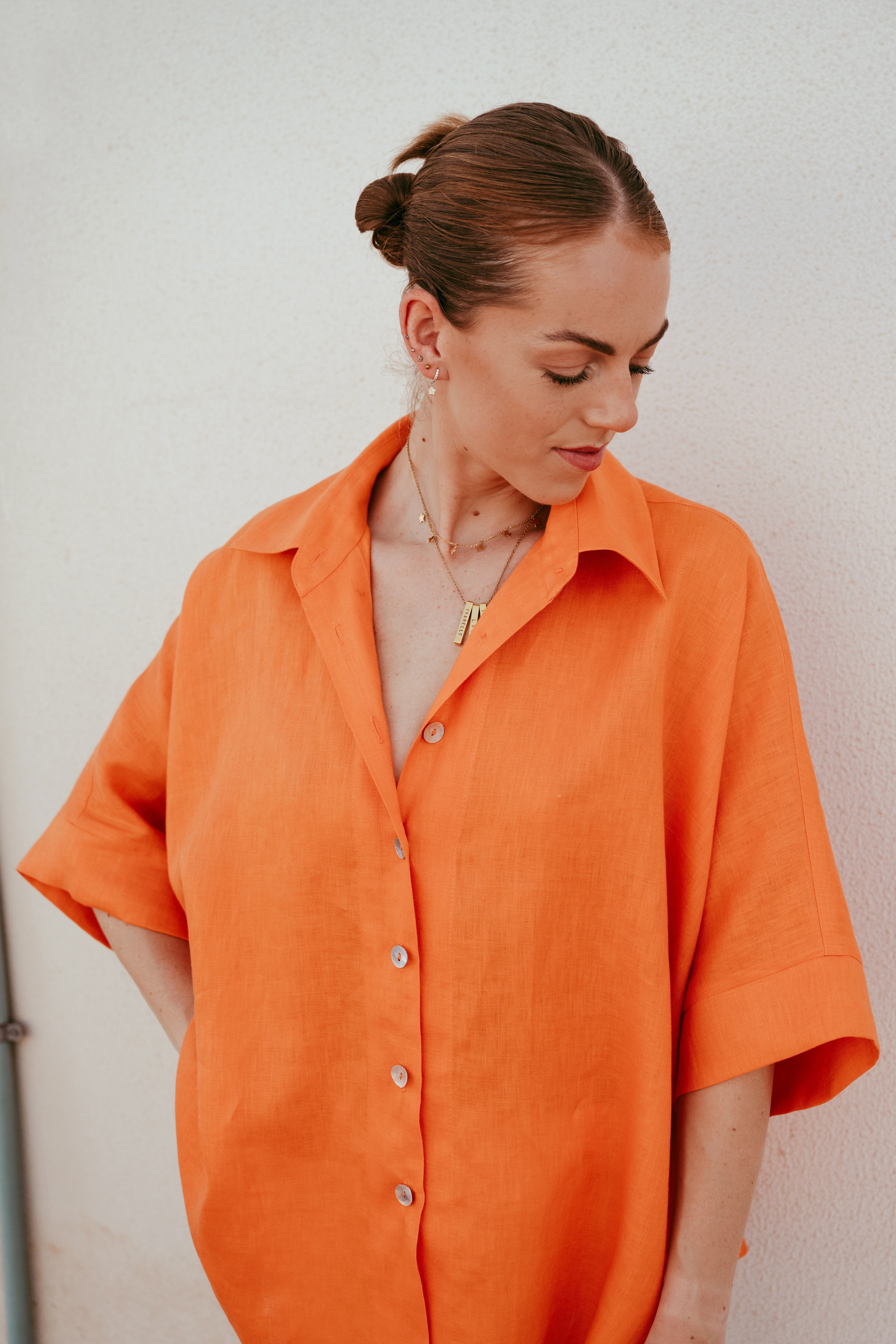Short Sleeve Linen Shirt Dubai | Sustainable Slow Fashion Ethical Brand | Relaxed Button Down