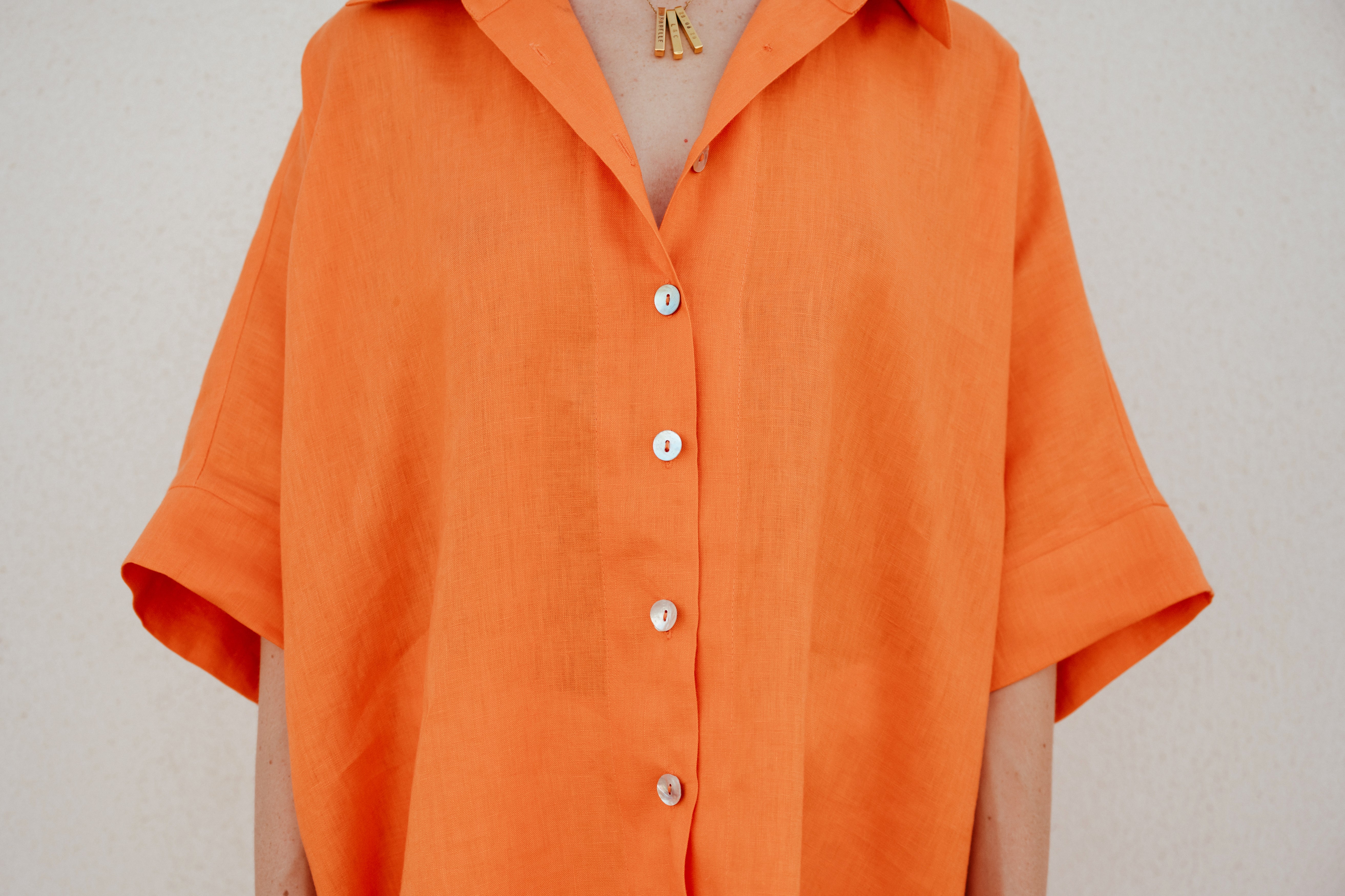 Short Sleeve Linen Shirt Dubai | Sustainable Slow Fashion Ethical Brand | Relaxed Button Down