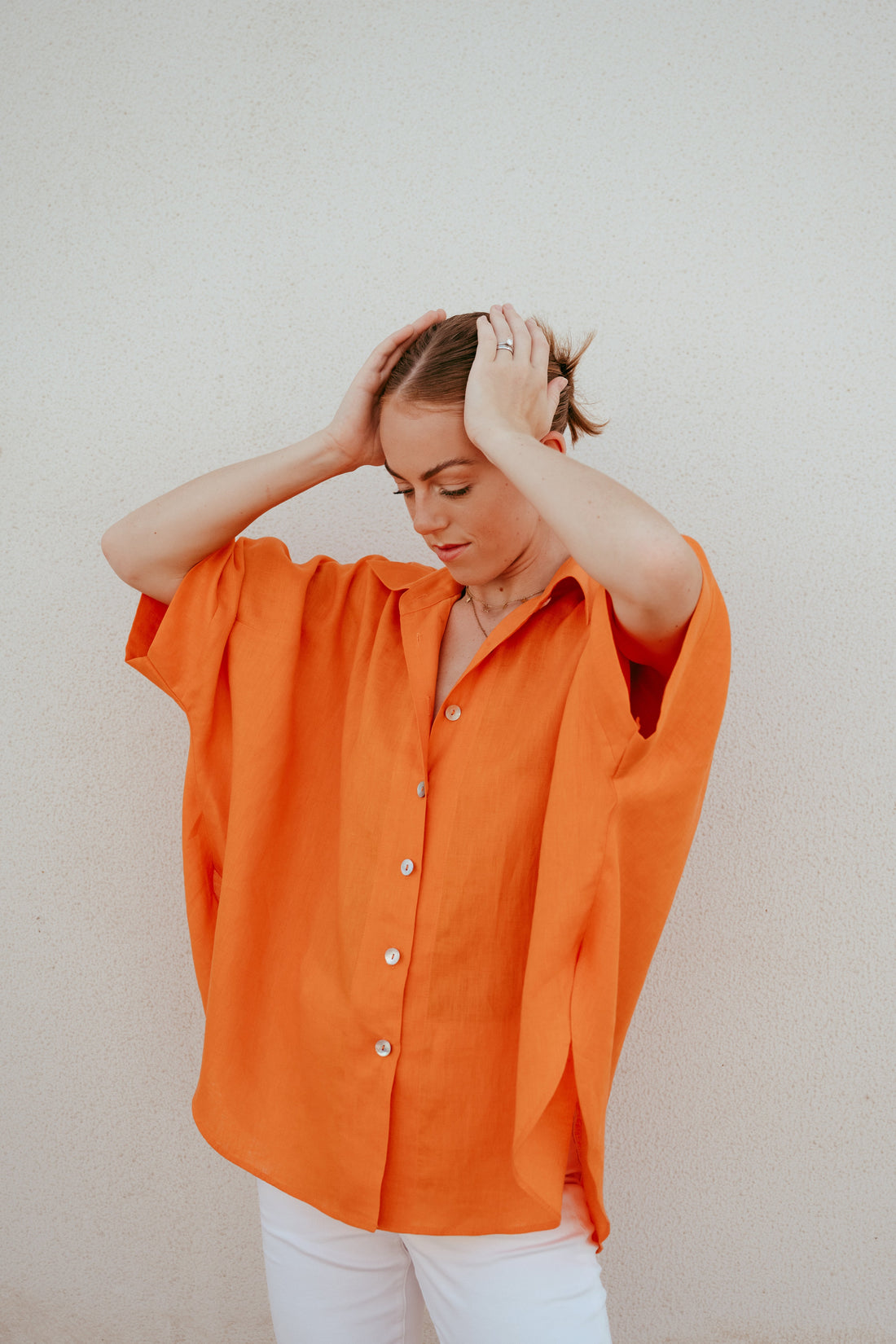 Short Sleeve Linen Shirt Dubai | Sustainable Slow Fashion Ethical Brand | Relaxed Button Down