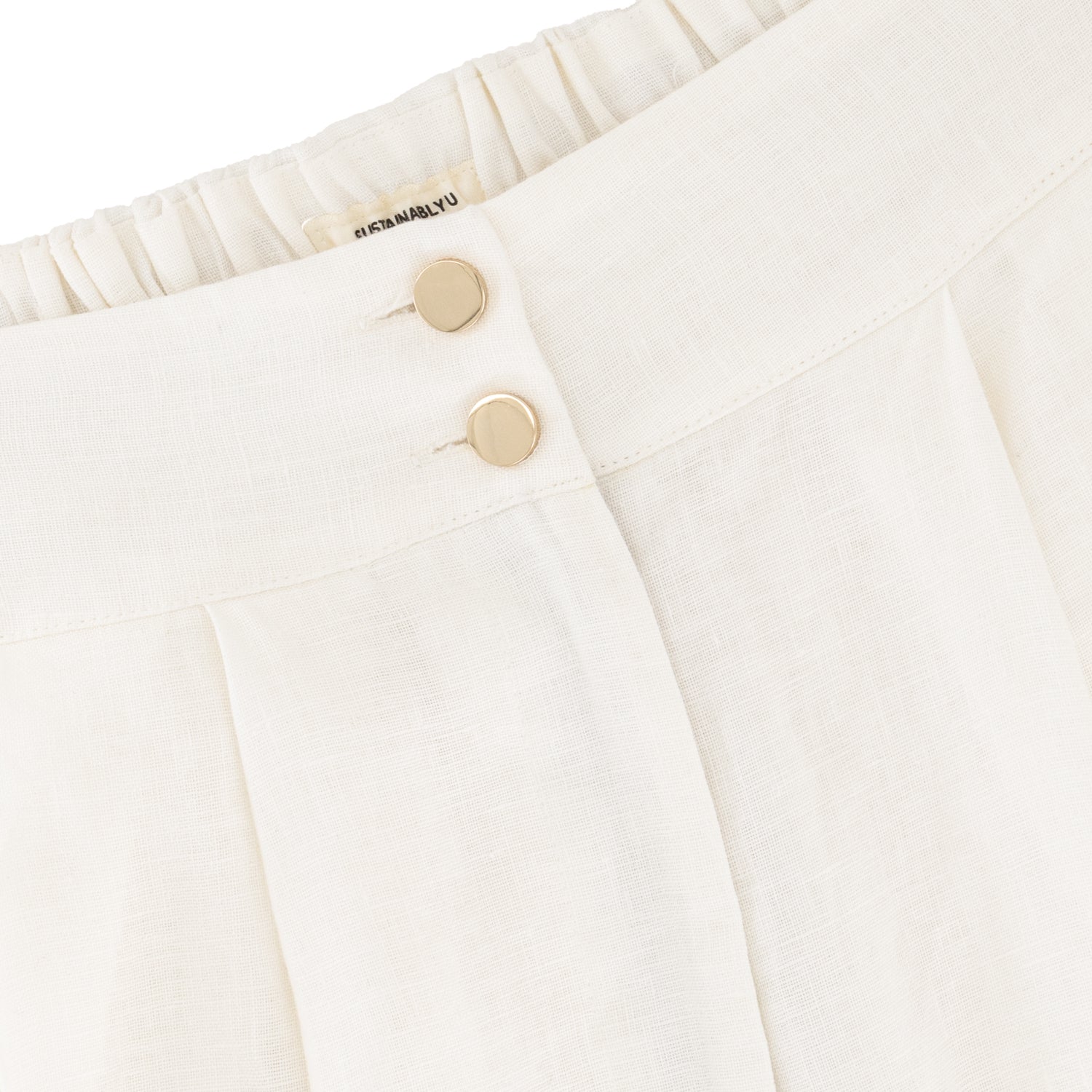 Ethical fashion brands. Beige Italian linen high waist pants  - A slow fashion luxury
