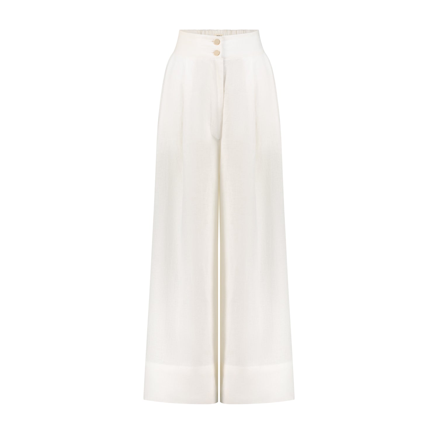 Ethical fashion brands. Beige Italian linen high waist pants  - A slow fashion luxury