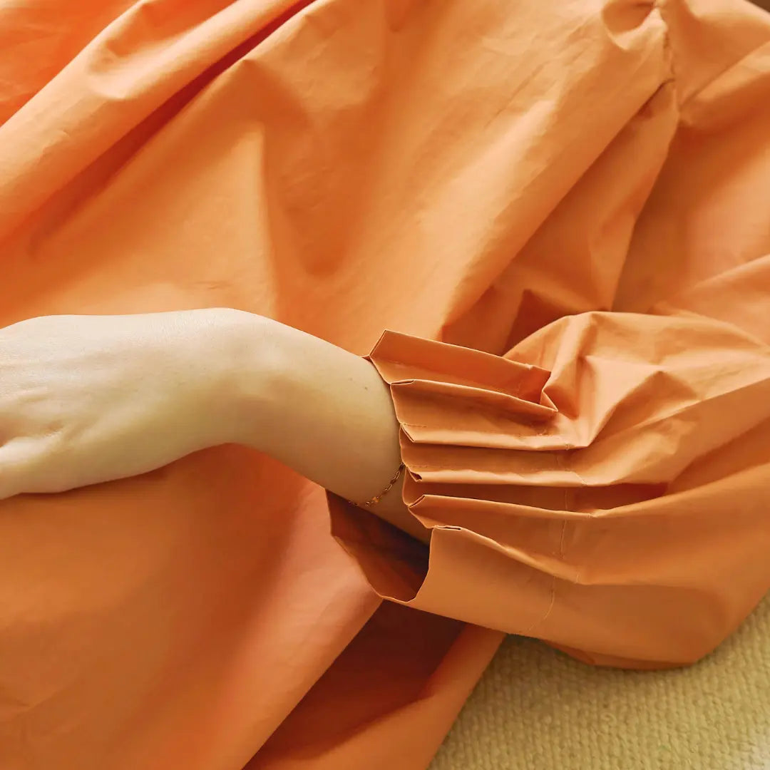 Sustainably U quarter-sleeve free-flowing dress.Slow fashion