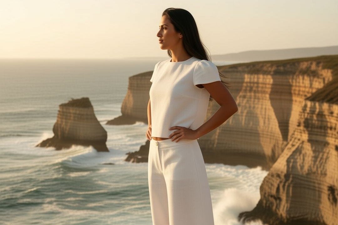 Sustainably U | white linen short set | slow fashion