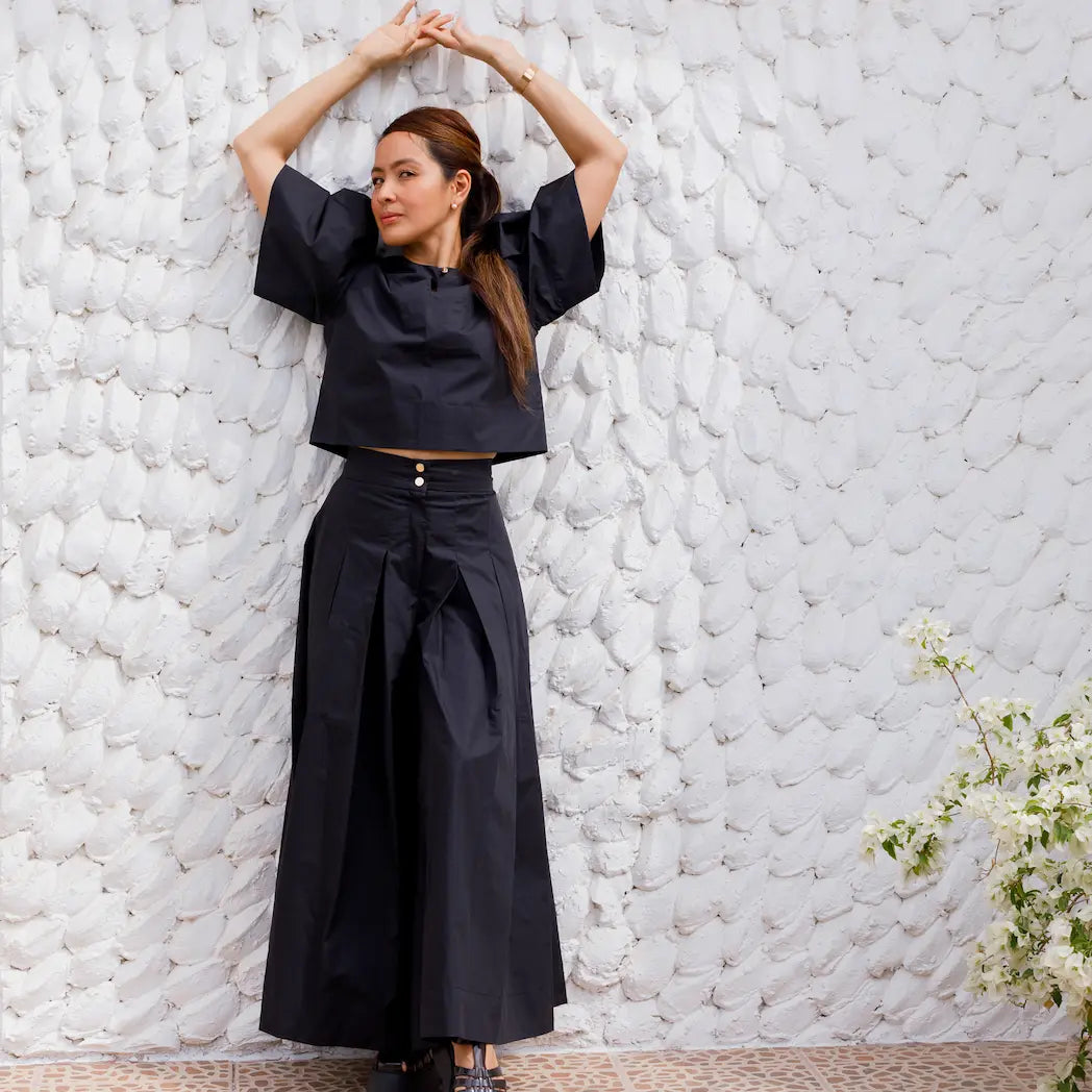 Tulip Organic Cotton Blouse in Peach, sustainable women's top handmade in Dubai | Sustainably U