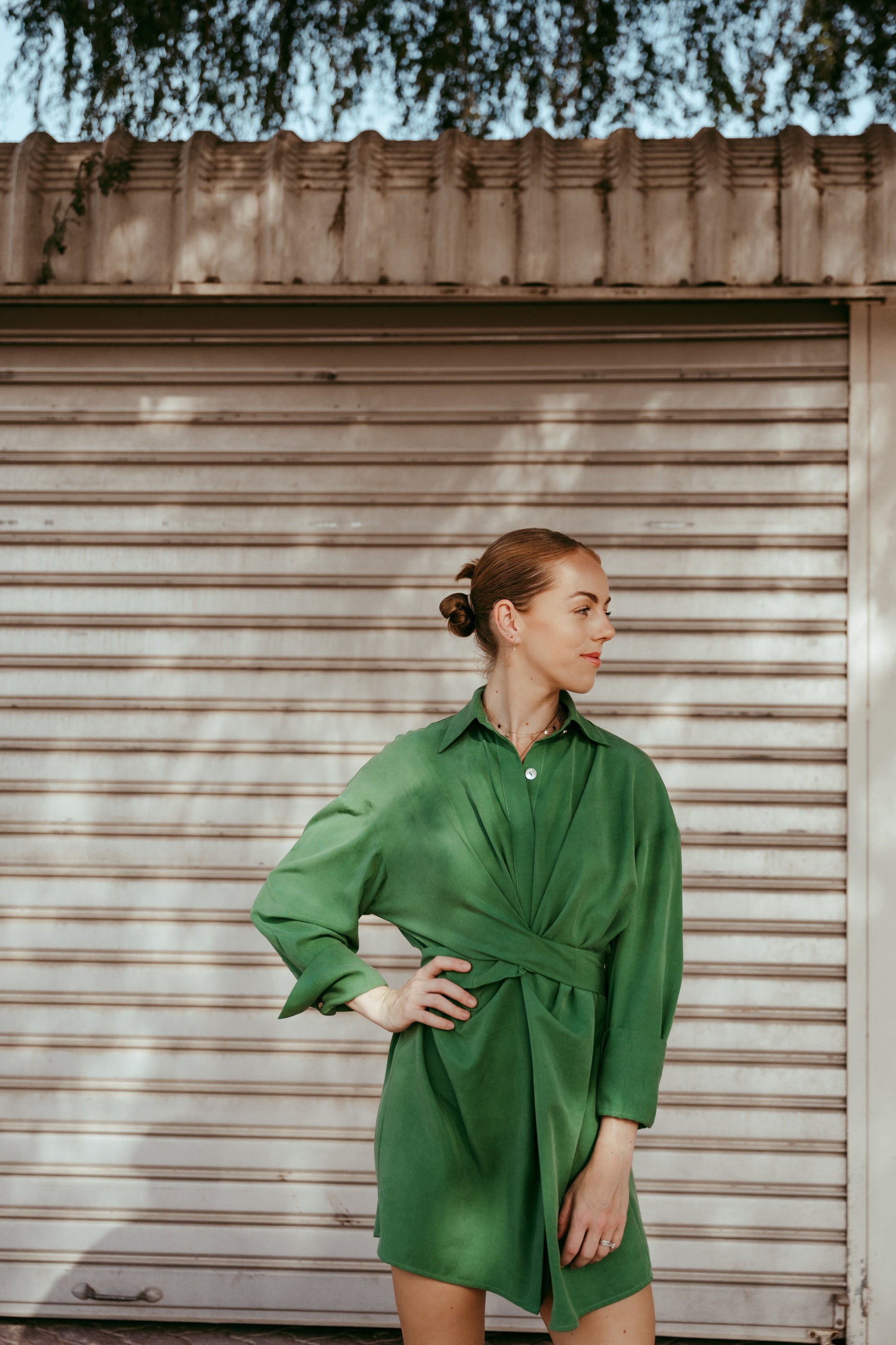 Tulip wrap dress in tencel, sustainable women's fashion handmade in Dubai | Sustainably U