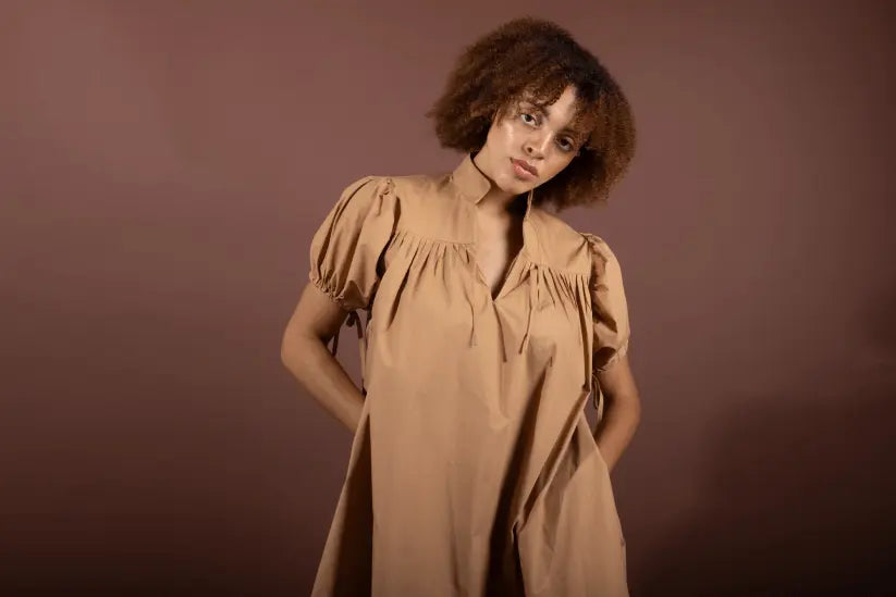 Ayanna Midi Dress in Organic Cotton Poplin