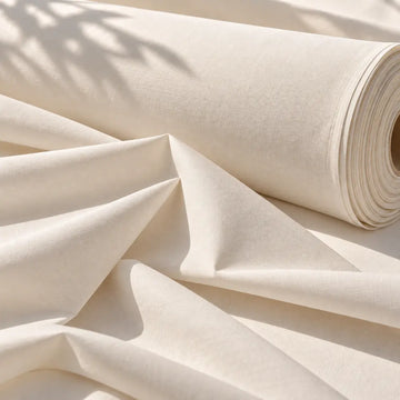 Off-white organic cotton poplin fabric for Sustainably U school uniforms