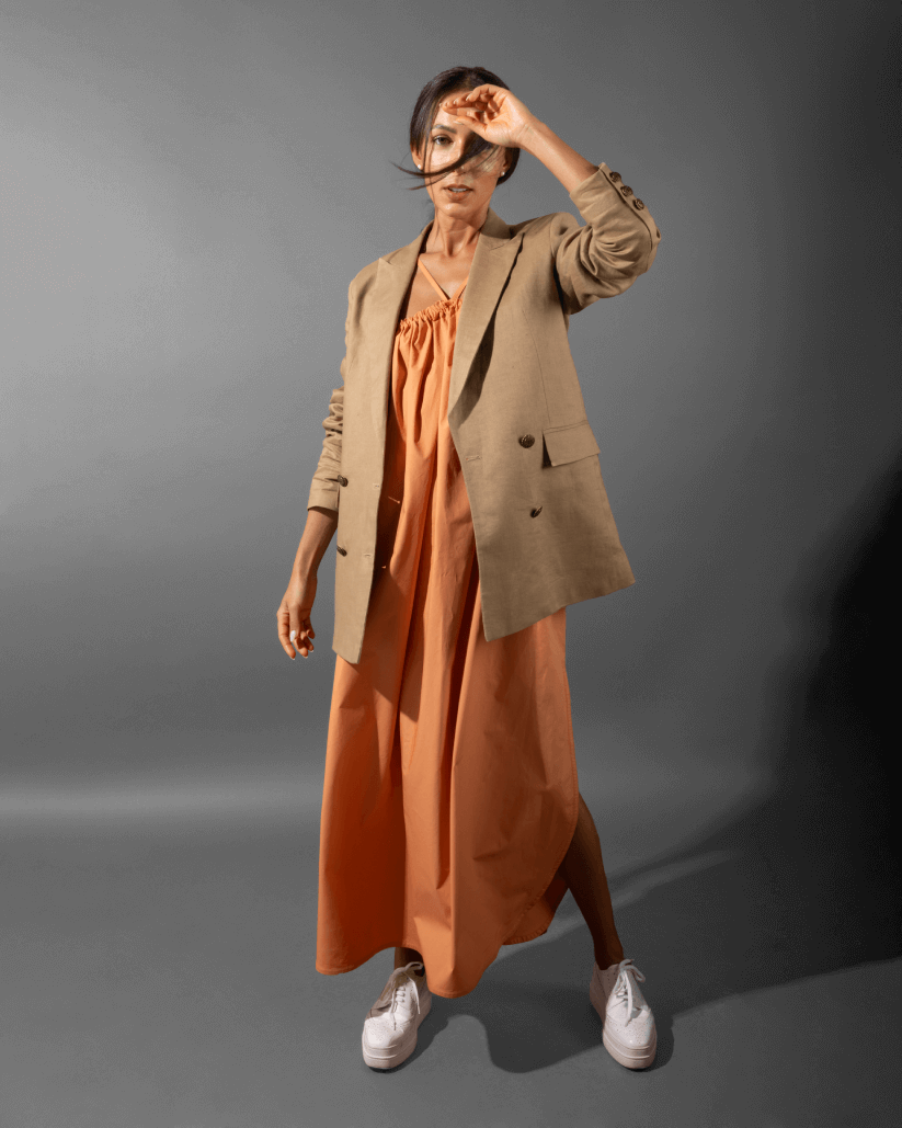 Kaia Linen Blazer - Brown