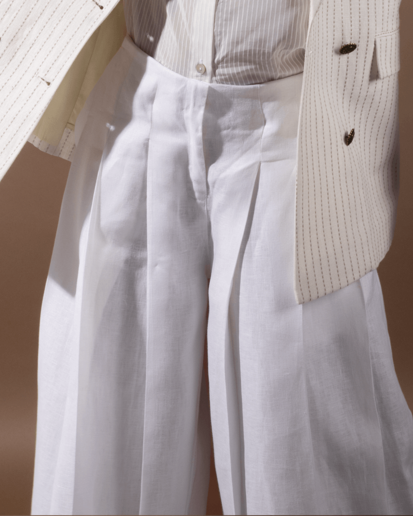 Kiana Linen Pleated Pants