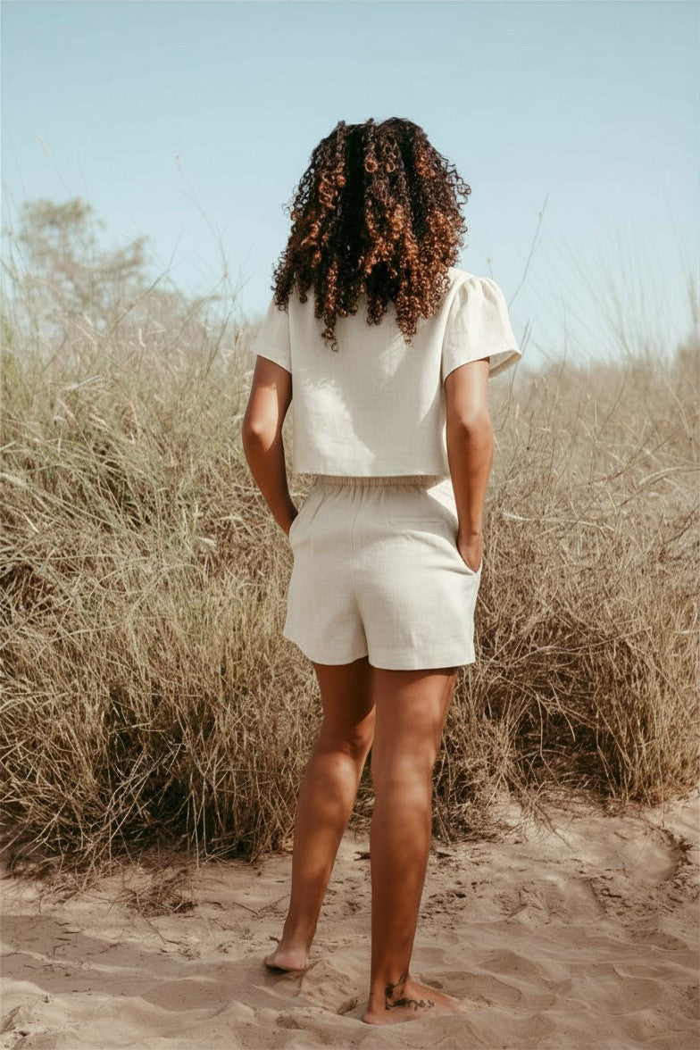 Alisha Italian Linen Crop Top