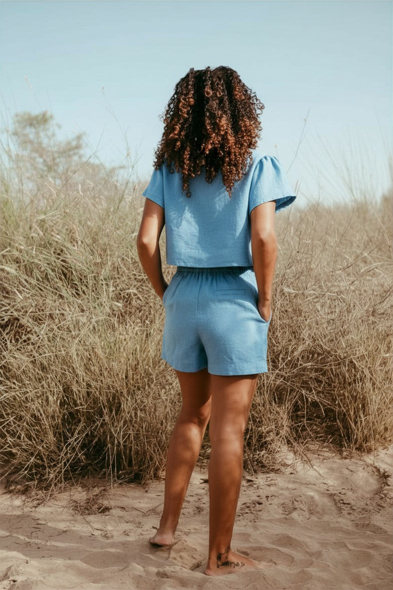 Alisha Italian Linen Crop Top