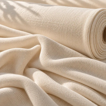 Off-white organic cotton jersey fabric for Sustainably U school uniforms